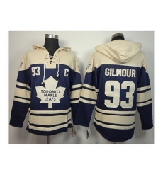 NHL Jerseys Toronto Maple Leafs #93 Gilmour blue-cream[pullover hooded sweatshirt][patch C]