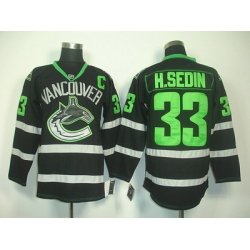 nhl vancouver canucks #33 h.sedin black C patch