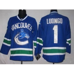 KIDS Vancouver Canucks 1 Roberto Luongo BLUE Jerseys