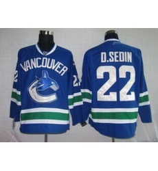 KIDS Vancouver Canucks 22 D.SEDIN blue Jerseys