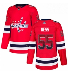 Mens Adidas Washington Capitals 55 Aaron Ness Authentic Red Drift Fashion NHL Jersey 