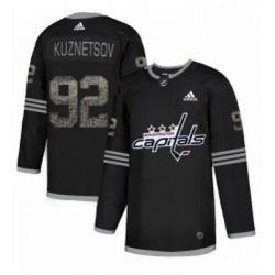 Mens Adidas Washington Capitals 92 Evgeny Kuznetsov Black 1 Authentic Classic Stitched NHL Jersey 