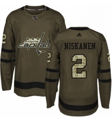 Youth Adidas Washington Capitals 2 Matt Niskanen Premier Green Salute to Service NHL Jersey 