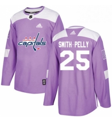 Youth Adidas Washington Capitals 25 Devante Smith Pelly Authentic Purple Fights Cancer Practice NHL Jersey 