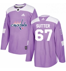 Youth Adidas Washington Capitals 67 Riley Sutter Authentic Purple Fights Cancer Practice NHL Jerse