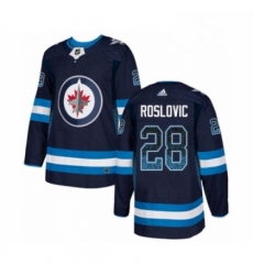 Mens Adidas Winnipeg Jets 28 Jack Roslovic Authentic Navy Blue Drift Fashion NHL Jersey 