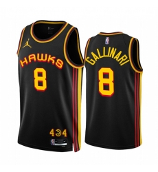 Men's Atlanta Hawks #8 Danilo Gallinari 2022-23 Black Statement Edition Stitched Jersey