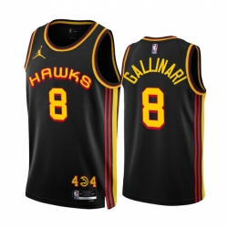 Men's Atlanta Hawks #8 Danilo Gallinari 2022-23 Black Statement Edition Stitched Jersey