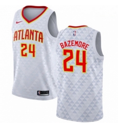 Mens Nike Atlanta Hawks 24 Kent Bazemore Swingman White NBA Jersey Association Edition 