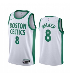 Men Nike Boston Celtics 8 Kemba Walker White NBA Swingman 2020 21 City Edition Jersey