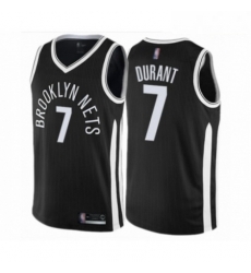 Mens Brooklyn Nets 7 Kevin Durant Authentic Black Basketball Jersey City Edition 