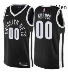 Mens Nike Brooklyn Nets 00 Rodions Kurucs Swingman Black NBA Jersey City Edition 