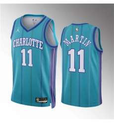 Men Charlotte Hornets 11 Cody Martin Teal 2023 24 Classic Edition Stitched Basketball Jersey