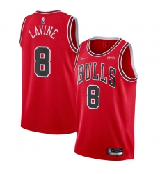 Men Chicago Bulls 8 Zach LaVine 75th Anniversary Red Swingman Stitched Basketball Jersey