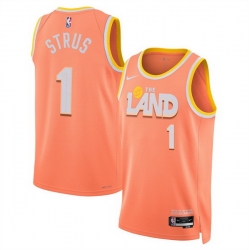 Men Cleveland Cavaliers 1 Max Strus Orange 2025 26 City Edition Stitched Jersey