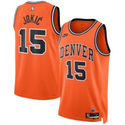 Men Denver Nuggets  15 Nikola Jokic Orange 2026 27 Classic Edition Stitched Basketball Jersey