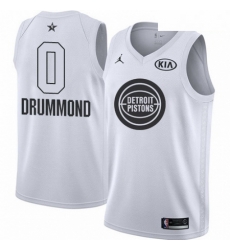 Mens Nike Detroit Pistons 0 Andre Drummond Swingman White 2018 All Star Game NBA Jersey