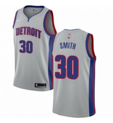 Mens Nike Detroit Pistons 30 Joe Smith Swingman Silver NBA Jersey Statement Edition