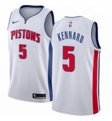 Mens Nike Detroit Pistons 5 Luke Kennard Authentic White Home NBA Jersey Association Edition 