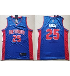 Pistons 25 Derrick Rose Blue Nike Swingman Jersey