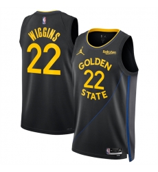 Men Golden State Warriors 22 Andrew Wiggins Black 2024 25 Statement Edition Stitched Basketball Jersey