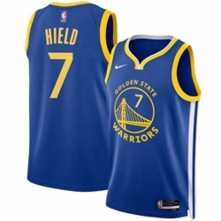 Men Golden State Warriors 7 Buddy Hield Blue Association Edition Swingman Stitched Basketball Jersey