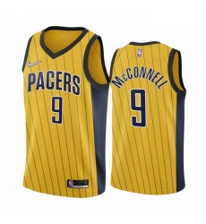 Men Indiana Pacers 9 T J  McConnell Gold NBA Swingman 2020 21 Earned Edition Jersey