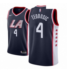 Men NBA 2018 19 Los Angeles Clippers 4 Milos Teodosic City Edition Navy Jersey 