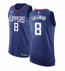 Mens Nike Los Angeles Clippers 8 Danilo Gallinari Authentic Blue Road NBA Jersey Icon Edition 