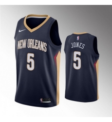 Men New Orleans Pelicans 5 Herbert Jones Navy Icon Edition Stitched Jersey