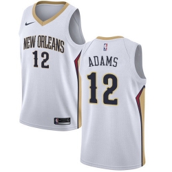 Men Nike New Orleans Pelicans 12 Steven Adams White NBA Swingman Association Edition Jersey