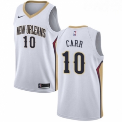 Mens Nike New Orleans Pelicans 10 Tony Carr Swingman White NBA Jersey Association Edition 