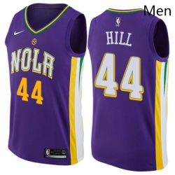 Mens Nike New Orleans Pelicans 44 Solomon Hill Authentic Purple NBA Jersey City Edition