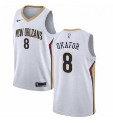 Mens Nike New Orleans Pelicans 8 Jahlil Okafor Swingman White NBA Jersey Association Edition 