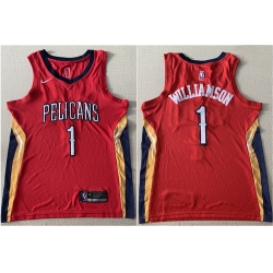 Pelicans 1 Zion Williamson Red Nike Swingman Jersey