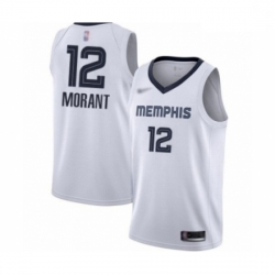 Grizzlies #12 Ja Morant White Basketball Swingman Association Edition Jersey