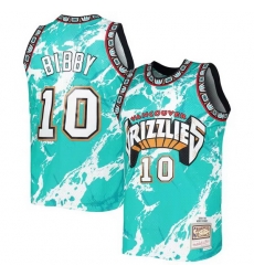 Men Memphis Grizzlies 10 Mike Bibby Turquoise 1998 99 Mitchell  26 Ness Swingman Stitched Jersey