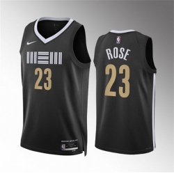 Men Memphis Grizzlies 23 Derrick Rose Black 2023 24 City Edition Stitched Jersey