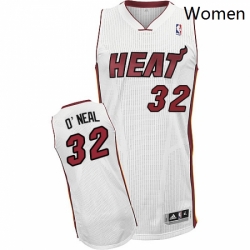 Womens Adidas Miami Heat 32 Shaquille ONeal Authentic White Home NBA Jersey