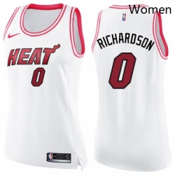 Womens Nike Miami Heat 0 Josh Richardson Swingman WhitePink Fashion NBA Jersey