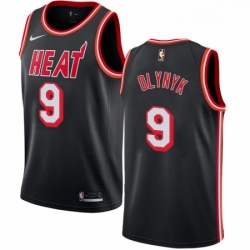 Womens Nike Miami Heat 9 Kelly Olynyk Authentic Black Black Fashion Hardwood Classics NBA Jersey 