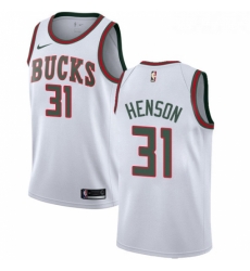 Youth Nike Milwaukee Bucks 31 John Henson Authentic White Fashion Hardwood Classics NBA Jersey 