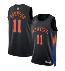 Men New Yok Knicks 11 Jalen Brunson Jalen Brunson Black 2025 Statement Edition Stitched Basketball Jersey Men New Yok Knicks 11 Jalen Brunson Jalen Brunson Black 2025 Statement Edition Stitched Basketball Jersey