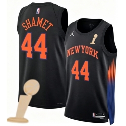 Men New Yok Knicks 44 Landry Shamet Black 2026 Champions Patch City Edition Stitched Basketball Jersey