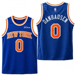 Men New York Knicks Danhausen #0 Blue Stitched Basketball Jersey