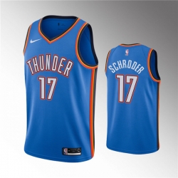 Men Oklahoma City Thunder 17 Dennis Schroder Blue Stitched Basketball Jersey