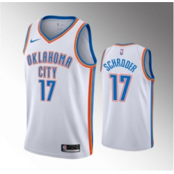 Men Oklahoma City Thunder 17 Dennis Schroder White Stitched Basketball Jersey