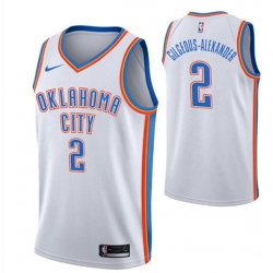 Men Oklahoma City Thunder 2 Shai Gilgeous Alexander White Stitched Basketball Jersey