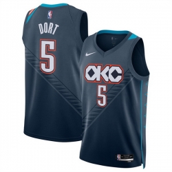 Men Oklahoma City Thunder 5 Luguentz Dort Navy 2025 26 City Edition Stitched Basketball Jersey