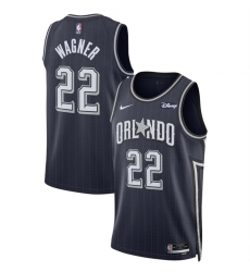 Men Orlando Magic 22 Franz Wagner Navy 2023 24 City Edition Stitched Basketball Jersey